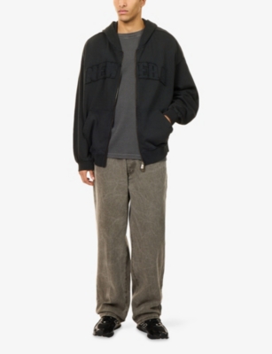 NEW ERA: Logo-Embroidered Washed Cotton Hoody