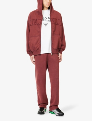 NEW ERA: Washed Zip Cotton-Jersey Hoody