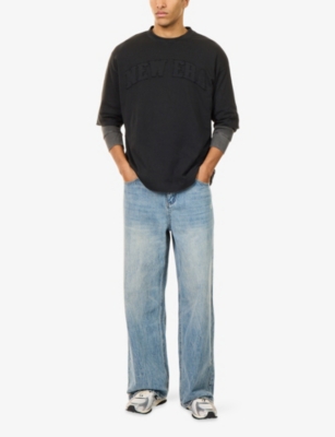 NEW ERA: Logo-Embroidered Washed Cotton T-Shirt