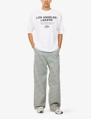 NEW ERA: New Era X NBA Lakers Text-Print Cotton T-Shirt