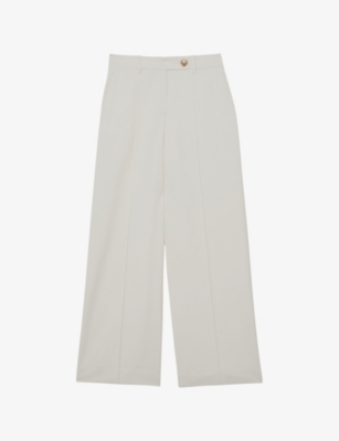 Womens Reiss Malin Wide-Leg Mid-Rise Woven Trousers