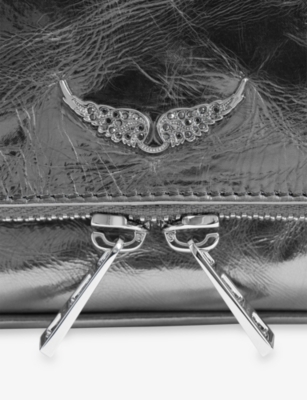 ZADIG&VOLTAIRE: Rock Nano Vintage Metallic-Leather Clutch Bag