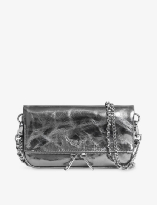 ZADIG&VOLTAIRE: Rock Nano Vintage Metallic-Leather Clutch Bag