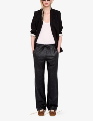 ZADIG&VOLTAIRE: Elasticated-Waist Straight-Leg Leather Trousers