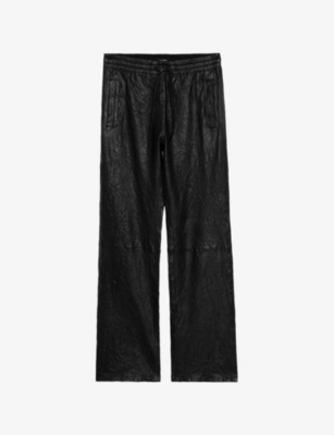ZADIG&VOLTAIRE: Elasticated-Waist Straight-Leg Leather Trousers