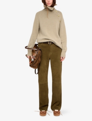 Zadig & Voltaire Womens Zadig&voltaire Mora Funnel-neck Cashmere Jumper In Neutral