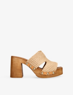 Steve Madden Womens Beige Comb Sunkissed Suede Mules Eur 38/5 Uk In Sand