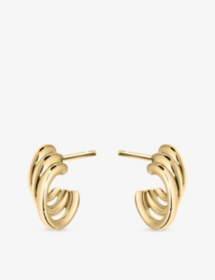 SHAUN LEANE: Bound Hoop Size 1 Yellow Gold Vermeil Earrings