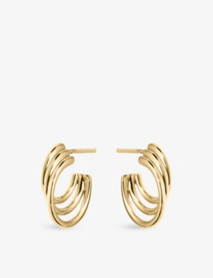 SHAUN LEANE: Bound Size 3 Yellow Gold Vermeil Hoop Earrings
