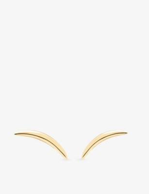 SHAUN LEANE: Quill 18ct Yellow Gold Vermeil Stud Earrings
