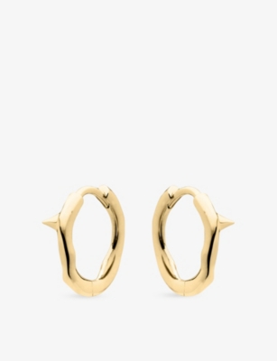 SHAUN LEANE: Rose Thorn Mini 18ct Yellow Gold Vermeil Hoop Earrings
