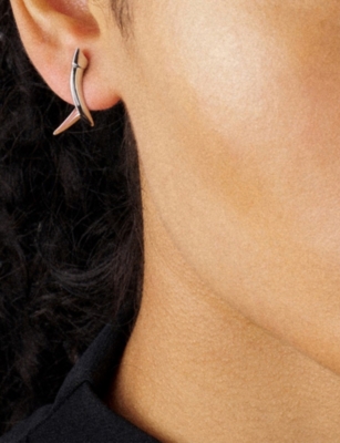 SHAUN LEANE: Sabre Cross-Over Sterling-Silver Earrings