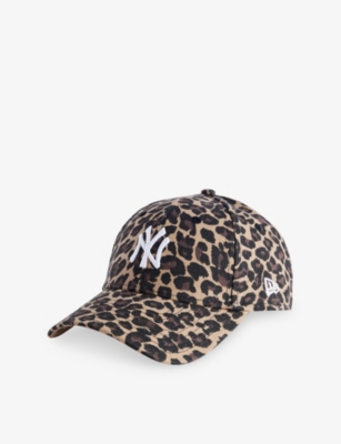 New Era Womens Black 9forty Leopard-print Cotton-twill Cap In Multi