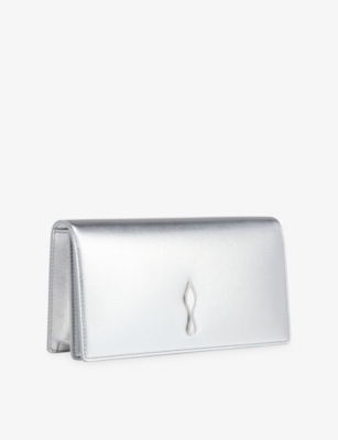 Christian Louboutin Womens Silver Bettina Leather Clutch Bag In Silver