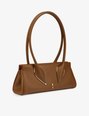 Christian Louboutin Venus Calf Leather Baguette Shoulder Bag In Brown