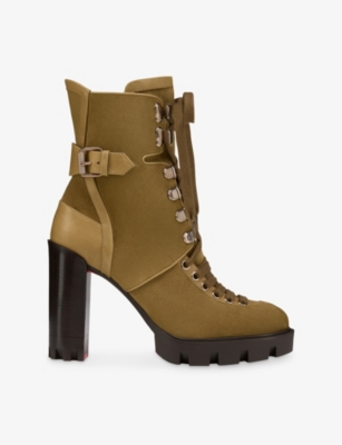 CHRISTIAN LOUBOUTIN: New Macademia 100 Suede Boots