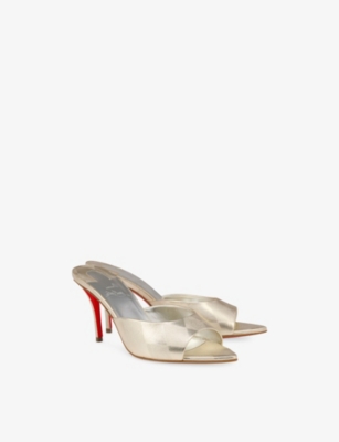 Christian Louboutin Miss Z Laminated Nappa Leather Mules 80 In Multi