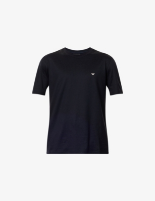 EMPORIO ARMANI: Logo-Embroidered Short-Sleeves Stretch-Cotton T-Shirt