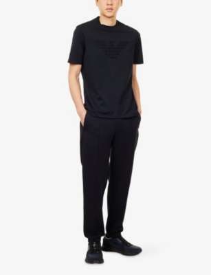 EMPORIO ARMANI: Embossed-Eagle Relaxed-Fit Cotton-Jersey T-Shirt