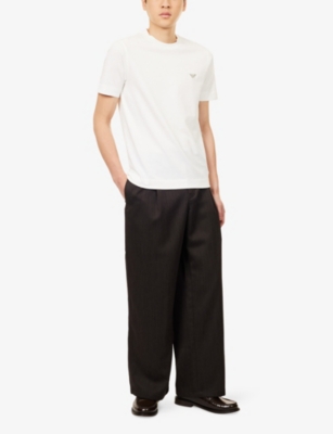 EMPORIO ARMANI: Eagle-Embroidery Relaxed-Fit Cotton-Jersey T-Shirt