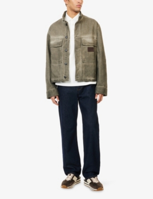 EMPORIO ARMANI: Blouson Faded-Wash Denim Jacket