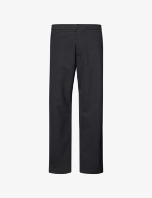 Mens Emporio Armani Icon Straight-Leg Stretch-Woven Trousers
