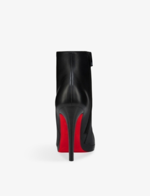 Christian Louboutin Womens  Fannylove Booty 120 Calf-leather Heeled Boots In Black
