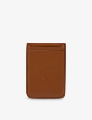 Christian Louboutin Mens  Mooncrest Magsafe Leather Cardholder In Brown