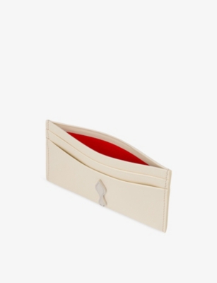 Christian Louboutin Calf Leather Bettina Card Holder In Neutral