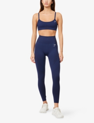 Gymshark Womens  Vital Seamless Stretch-woven Sports Bra In Blue
