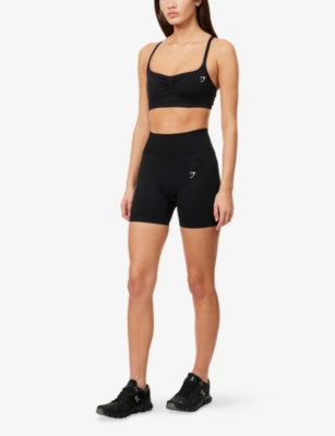 Gymshark Womens  Lift Seamless Stretch-woven Sports Bra In Black