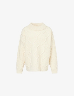 Skall Studio Womens Off White Skagen Cable-knit Wool Jumper In Neutral