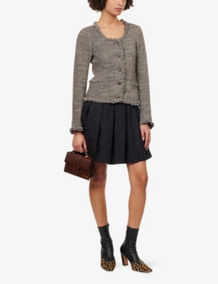 Skall Studio Womens Black Valse Pleated Cotton-poplin Mini Skirt In Black