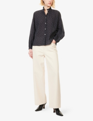 SKALL STUDIO: Hannah Polka-Dot Cotton-Poplin Shirt