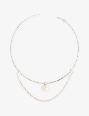 PLOW: Fresh-Water Pearl-Charm Sterling-Silver Choker