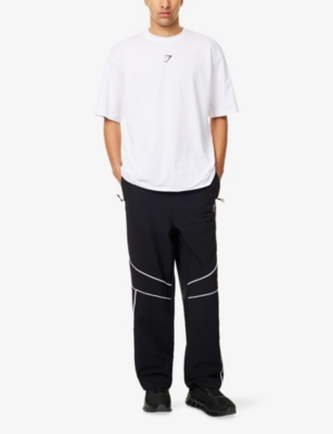 GYMSHARK: Power Brand-Print Stretch-Cotton T-Shirt