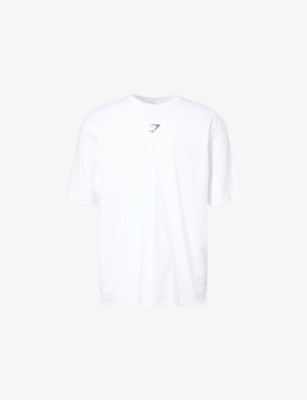GYMSHARK: Power Brand-Print Stretch-Cotton T-Shirt