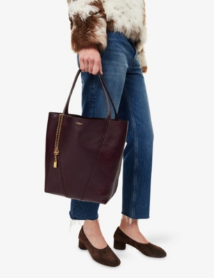 Chloé Womens Perfect Plum Spin Medium Leather Tote Bag