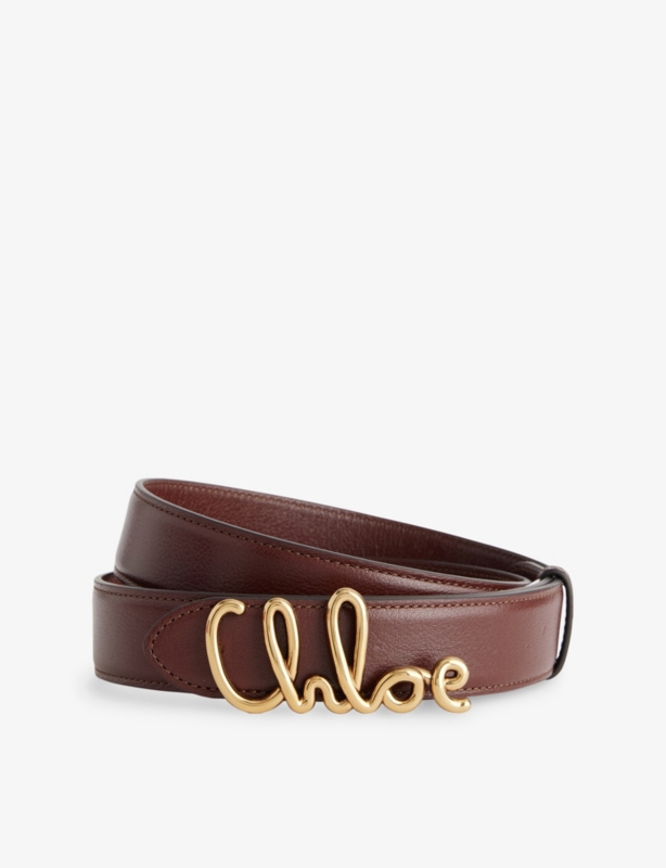 Logo-Plaque Leather Belt