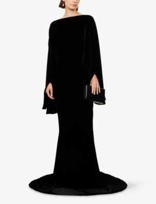 TALLER MARMO: Musidora Cape-Sleeves Woven Gown