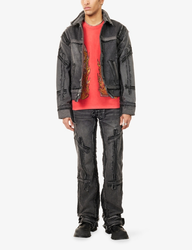 Exposure Distressed Denim Trucker Jacket