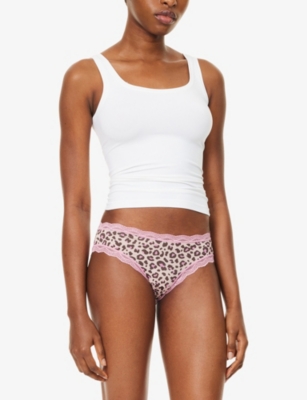 Stripe & Stare Womens Liqrc Sand Leopard Basic The Original Leopard-pattern Pack Of Four Stretch-modal Briefs In Multi