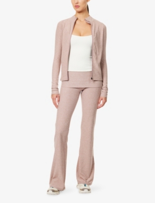 Monday Swimwear Womens Ivory Thin Rib Devin Ribbed Stretch-woven Top