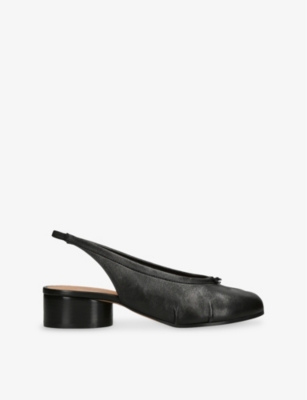 MAISON MARGIELA: Tabi Ballerina 30 Leather Slingbacks