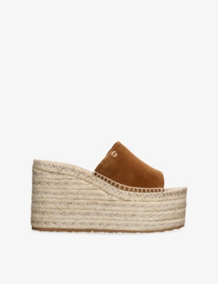 Gianvito Rossi: Logo-Embellished Suede Platform Wedges