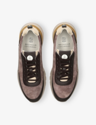 Brunello Cucinelli Leather-suede Runner 2.0 Sneakers In Brown