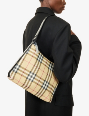 RESELFRIDGES: Pre-Loved Burberry House Check Coated Canvas Shoulder Bag