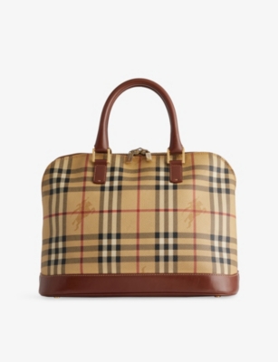 RESELFRIDGES: Pre-Loved Burberry Check Canvas Shoulder Bag