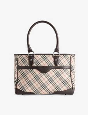 RESELFRIDGES: Pre-Loved Burberry Nova Check Canvas Tote Bag