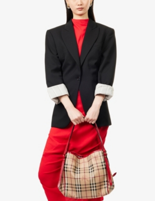 RESELFRIDGES: Pre-Loved Small Haymarket Canterbury Check Coated-Canvas Tote Bag